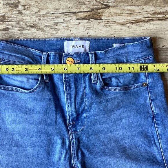 FRAME Le High Skinny Jeans Light Wash Stretch Ankle Distressed Women’s Size 26 - Picture 4 of 7